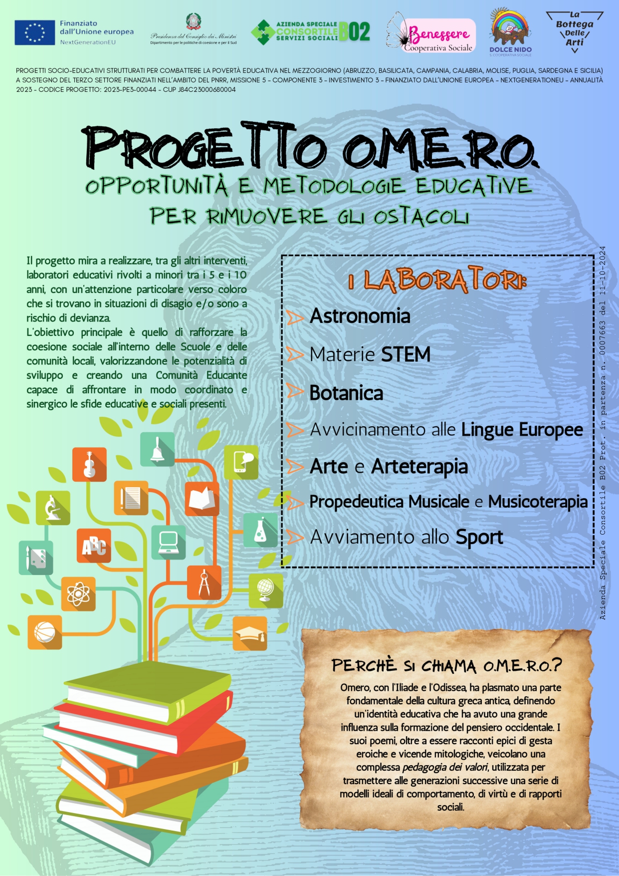 Locandina Progetto O.M.E.R.O. - Cooperativa Social